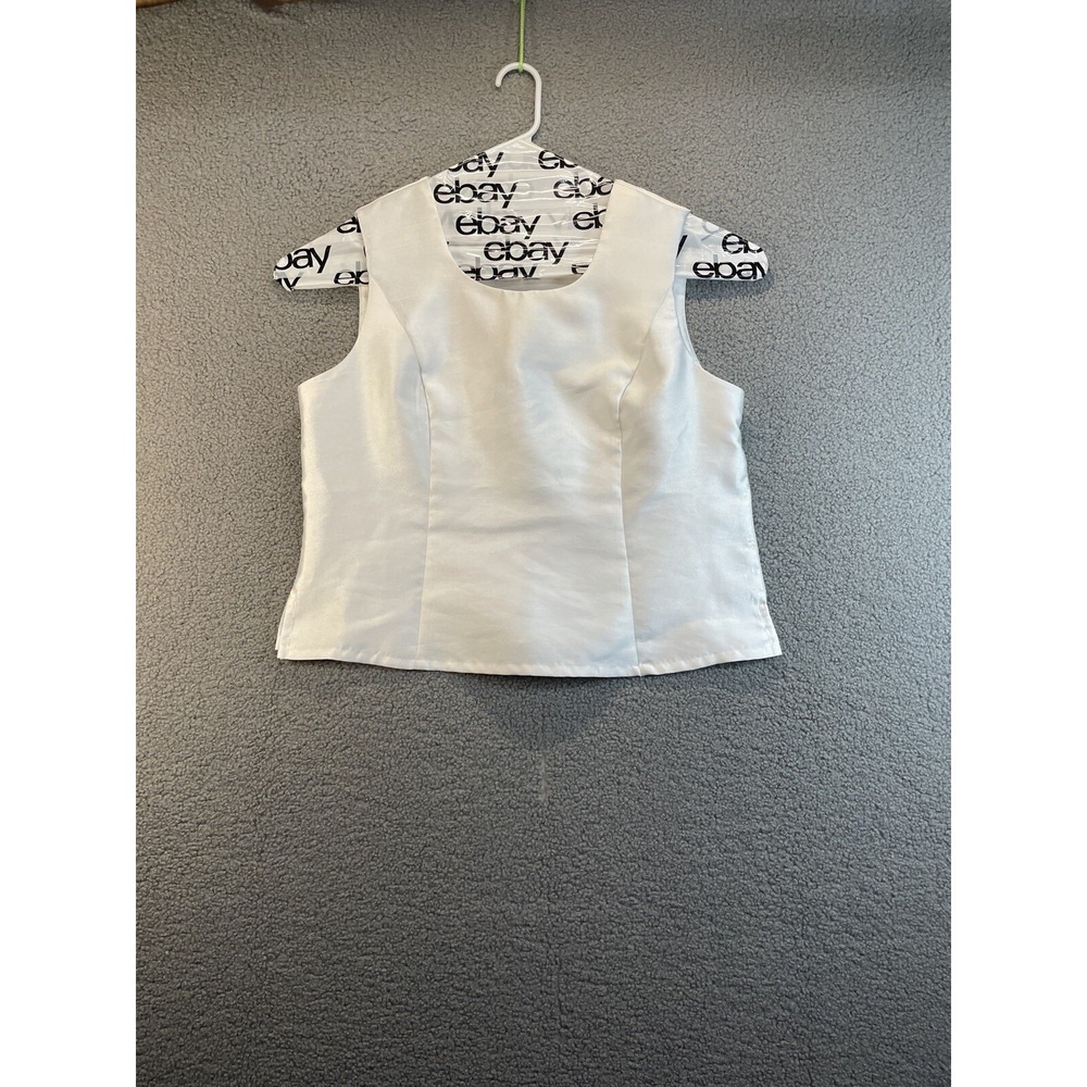 Lily & Taylor‎ Womens White  Scoop Neck Pullover Tank Top 12